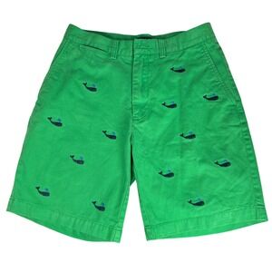 Polo Ralph Lauren Mens Green Whale Embroidered Chino Shorts Size 30 x9 AOP
